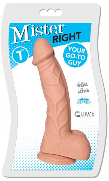 7 Inch Mister Right Dildo - Light (packaged)