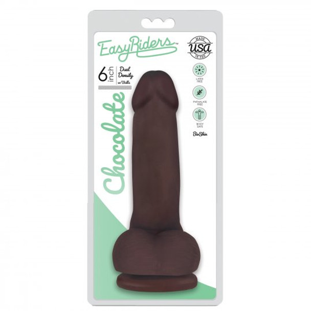 Easy Riders 6 Inch Dual Density Dildo With Balls (packaged)