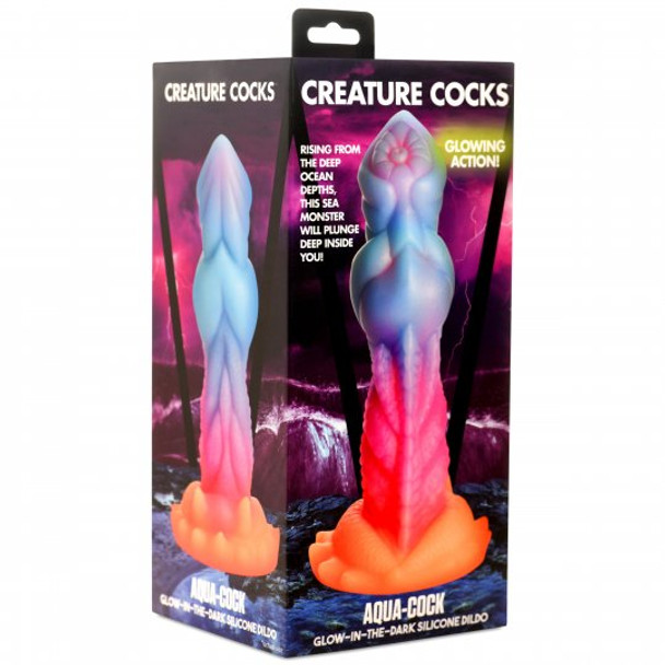 Aqua-Cock Glow-In-The-Dark Silicone Dildo (packaged)