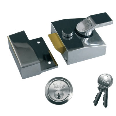 YALE 85 NARROW DEAD LOCKING CHROME NIGHTLATCH 40mm Pre Packed