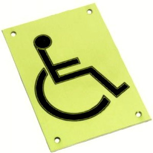 Sign Rect. Disabled Brass 150X 100mm Sign Rect. Disabled Brass 150X 100mm