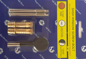 Supreme Brass Sash Screw Bolt X2 + Key Pre Packed