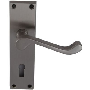 Lock Handle Scroll Satin Pre Packed Lock Handle Scroll Satin Pre Packed