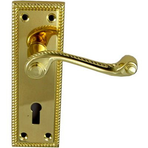 Georgian Lock Handle Brass Pre Packed Georgian Lock Handle Brass Pre Packed