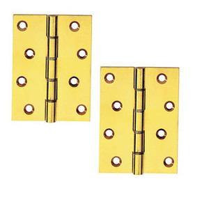 Hinge Brass Heavy Dssw 100X75X4mm  Pre-Packed