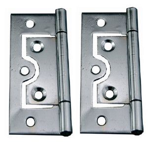 Hinge Flush Chrome 75mm Pre Packed