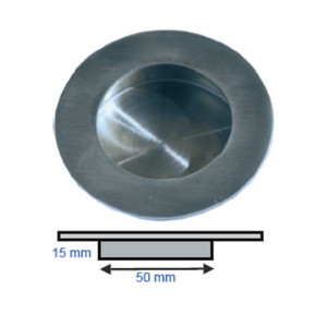 Round Flush Pull Satin S/Steel 65mm Pre Packed Round Flush Pull Satin S/Steel 65mm Pre Packed