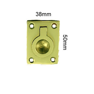 Ring Pull Flush Small Brass 50X38mm Pre Packed Ring Pull Flush Small Brass 50X38mm Pre Packed
