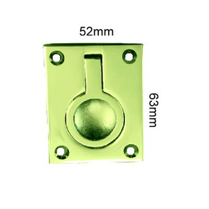 Ring Pull Flush Large Brass 63X52mm  Pre Packed