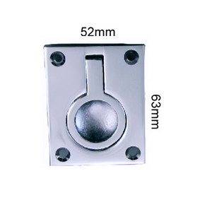 Ring Pull Flush Large Chrome 63X52mm Pre Packed