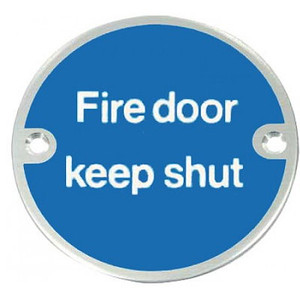 Sign Round F/Door Keepshut Saa 75mm Pre Packed