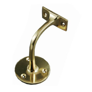 Handrail Brkt Pol Brs 75mm Pre Packed