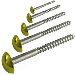 Mirror Screws Brass 38mm + Washer X4 Pre Packed