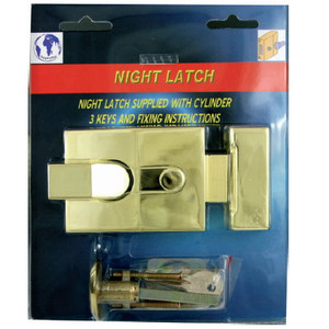 Nightlatch Std Satin C/W Cyl + 3Keys