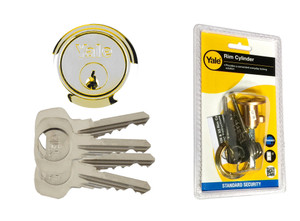 Yale Cylinder Brass  X4 Keys Pre Packed Yale Cylinder Brass  X4 Keys Pre Packed