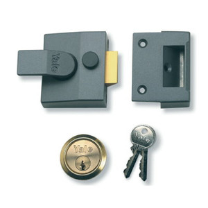Yale 85 Narrow Dead Locking Grey Nightlatch 40mm Pre Packed