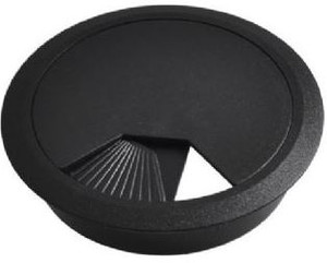 Desk Cable Tidy Black 80mm Pre Packed