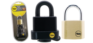 Yale Y220/Y110/40/2 2Pc Padlock Set 40mm Brass/ 50mm Blk Laminated Pre Packed Yale Y220/Y110/40/2 2Pc Padlock Set 40mm Brass/ 50mm Blk Laminated Pre Packed