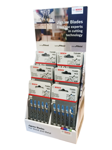 Bosch Jigsaw Blades Merchandiser: 15X T101Br, 15X T144D, 10X T118A