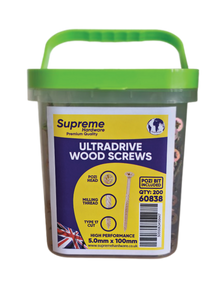 TUB 5.0 x 100mm ULTRADRIVE YP SCREWS (x200) TUB 5.0 x 100mm ULTRADRIVE YP SCREWS (x200)