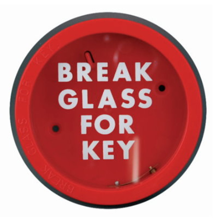 Red Circular Break Glass Key Box