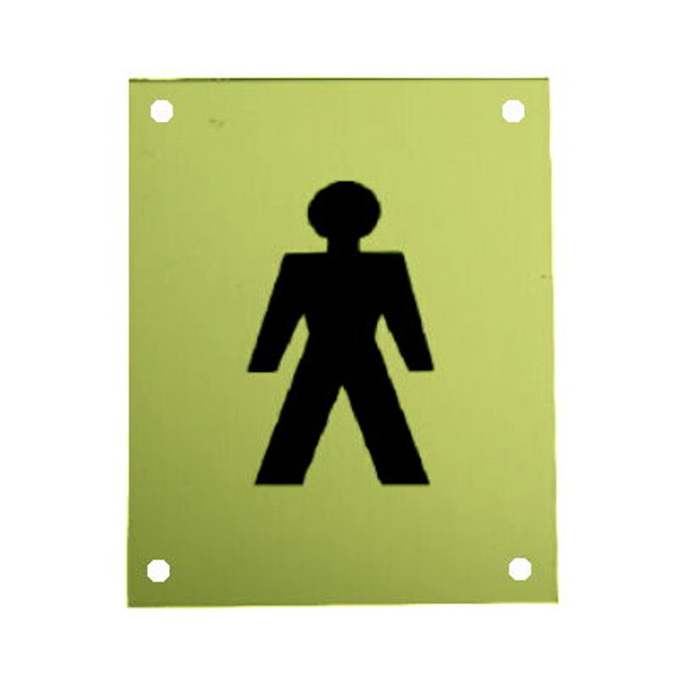 Sign Rect. Male Brass 150X 100mm
