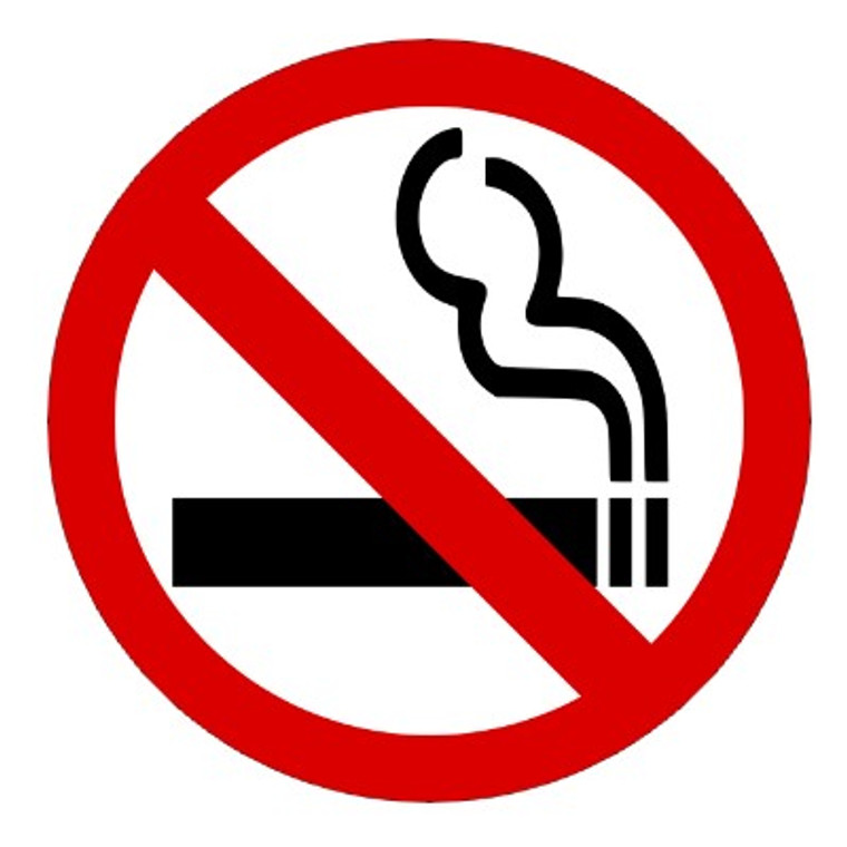 Sign S/Adv 100mm Sq. "No Smoking"