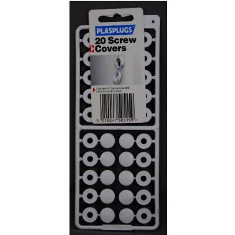 P/Plug Screw Cups & Cover Wht Wco515 20'S (X10)