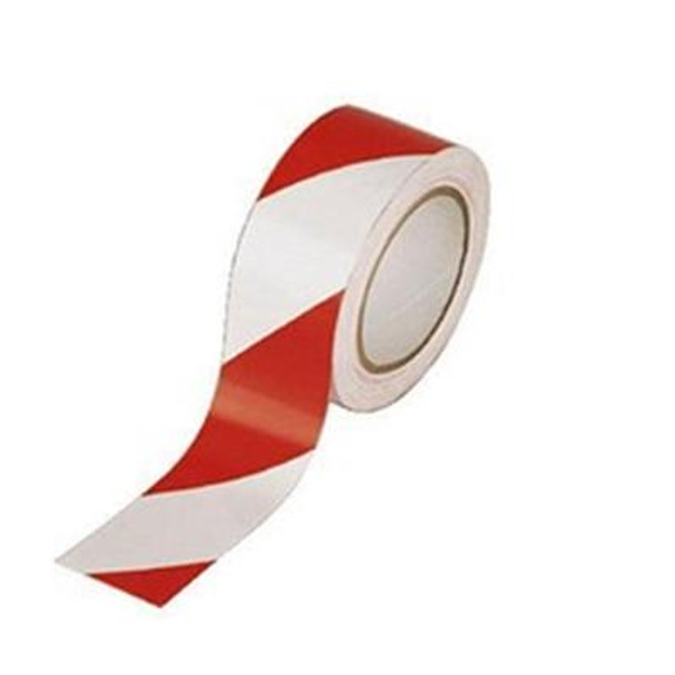 Red / White S/Adh Marking Tape 50mm X33M