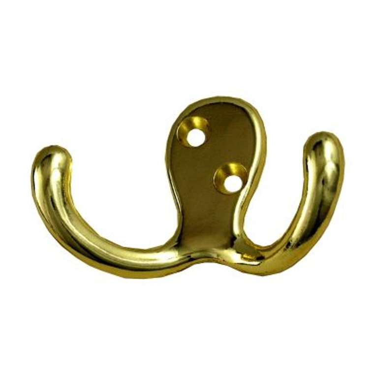 Robe Hook Double Sol Brass