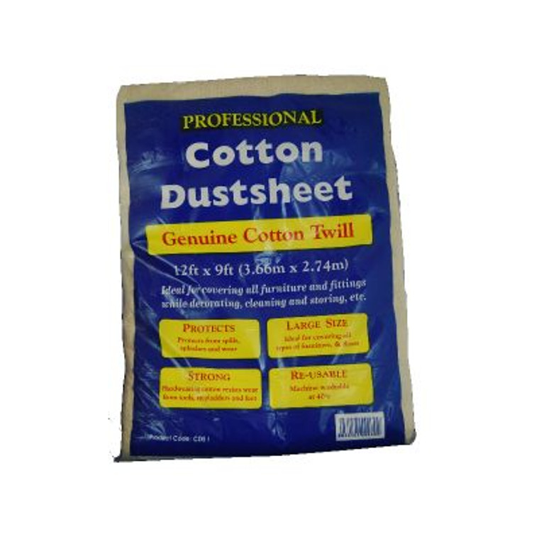 Cotton Dust Sheet (12X9) 2.7M X 3.6M