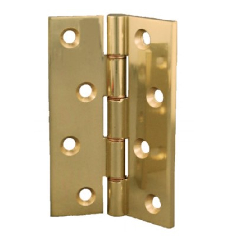 Hinge Dpbw Brass Hvy 100X75X4mm Pre Packed