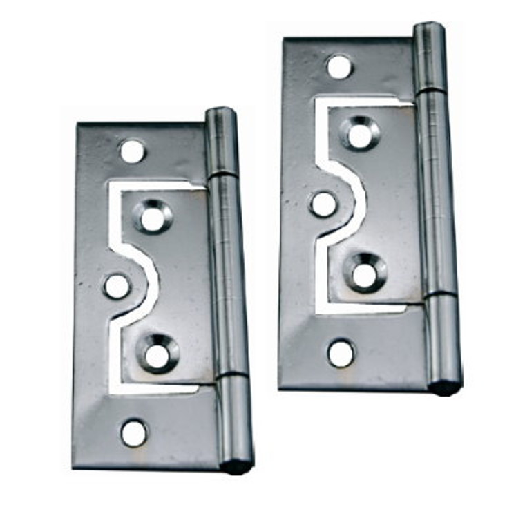 Hinge Flush Chrome 63mm Pre Packed