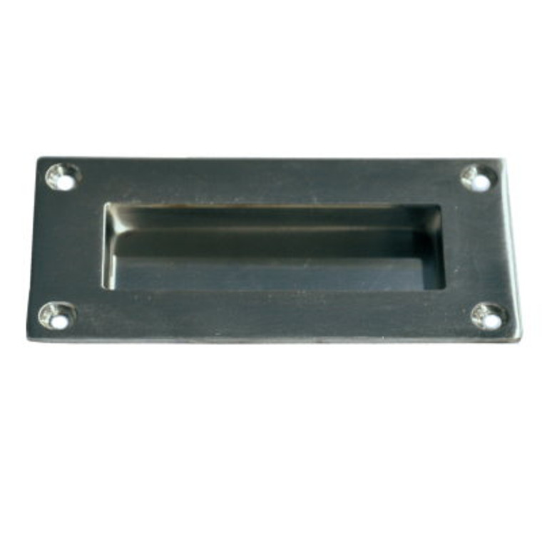 Rectangular Flush Pull Satin S./Steel 100 X 50mm Pre Packed