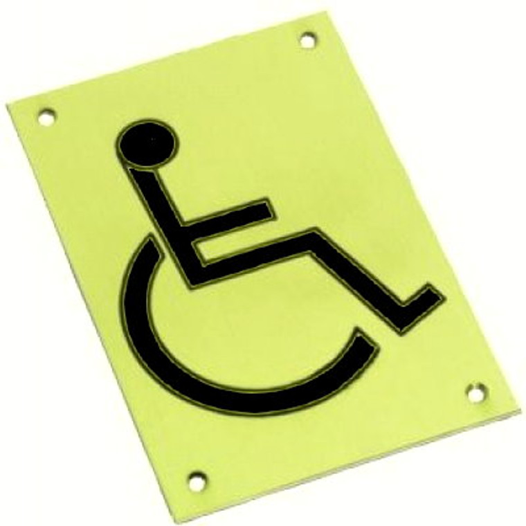 Sign Rect. Disabled Brass 150X 100mm Pre Packed