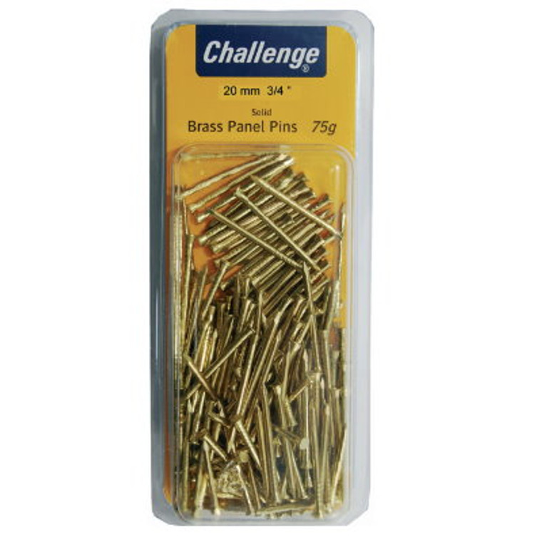 Chall Panel Pins Brs 25mm Pre Packed (12)