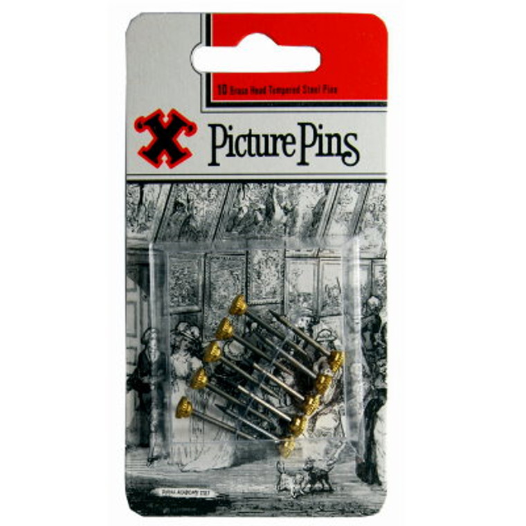 Chall Picture Pins Brs Pre Packed (12)
