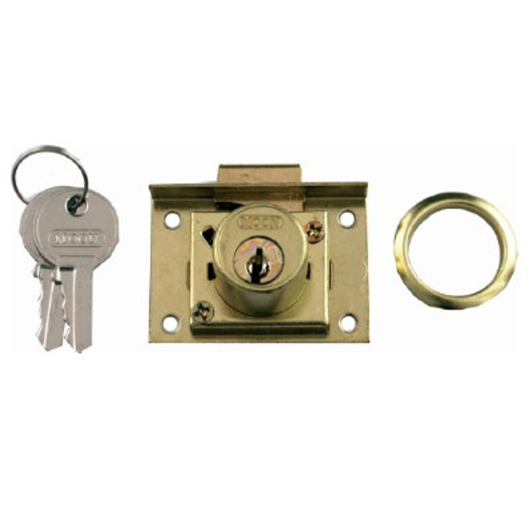 Drawer Lock Brass - 63mm Pre Packed