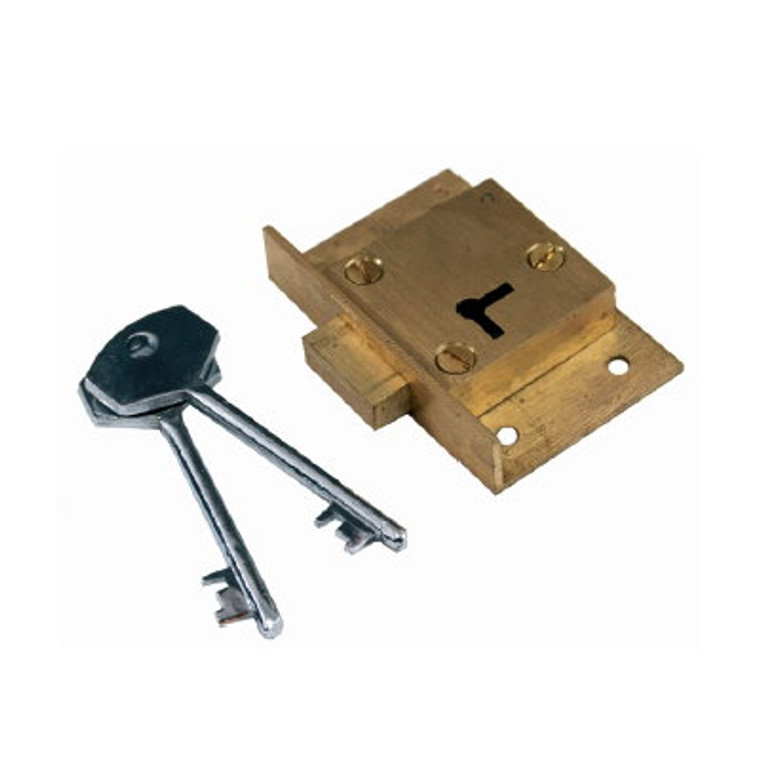 Drawer Lock 4L Brass 60X42mm Pre Packed