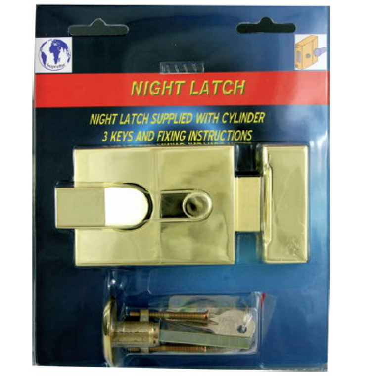 Nightlatch Std Satin C/W Cyl + 3Keys