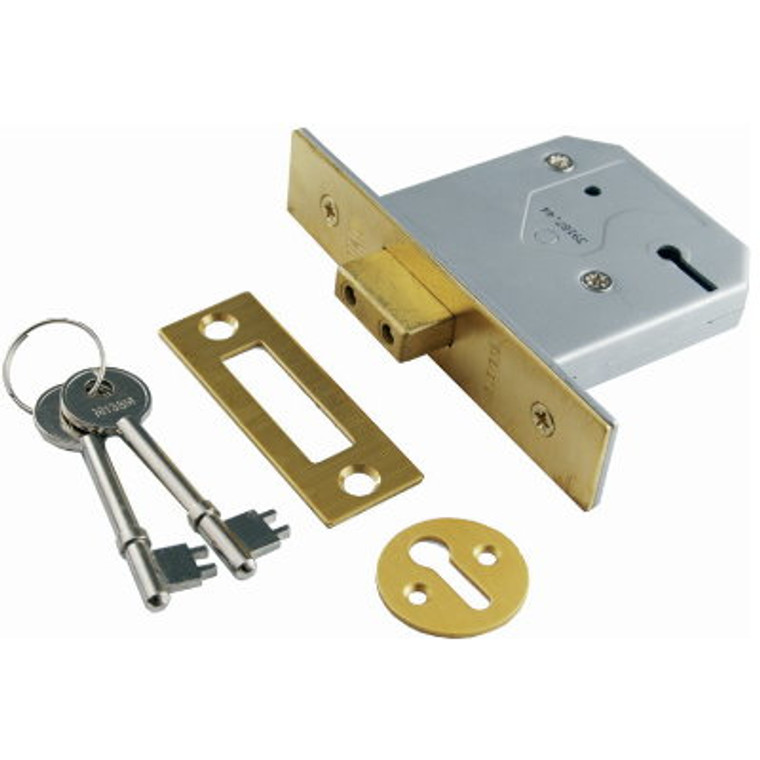 Union 3Lev Deadlock Brass 3L 75mm