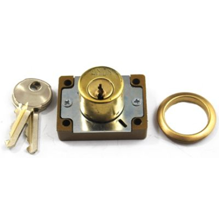 Union Cyl Drawer Lock Brass