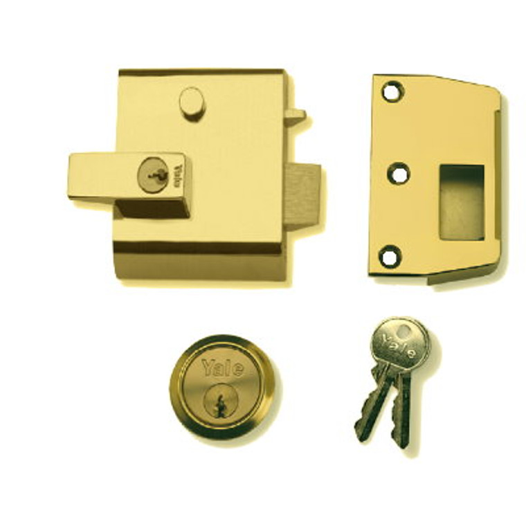 Yale N/Latch Narrow Brasslux 40mm Pre Packed