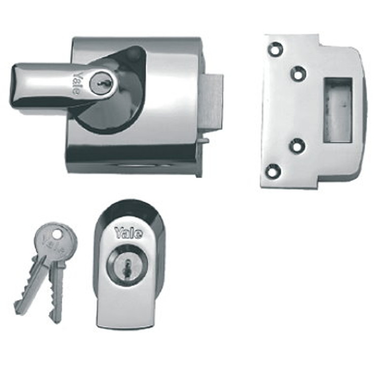 Yale N/Latch H/Sec Chrome 60mm Pre Packed