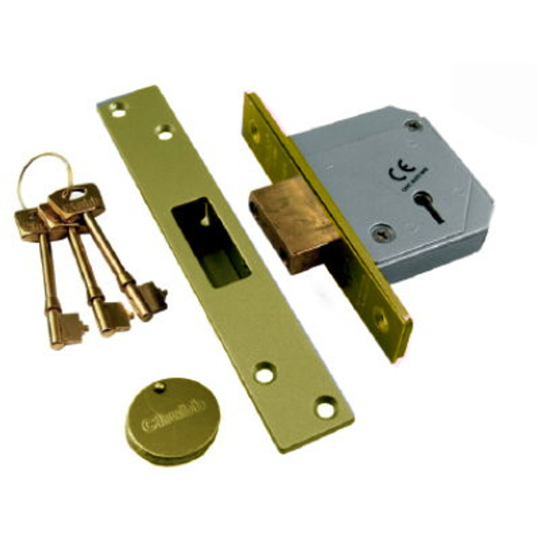 Union 3G114E Deadlock Bsa Brass 5L 80mm Pre Packed