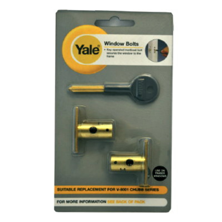Yale C8001Mb Window Bolt Brass 32mm X 2 +Key