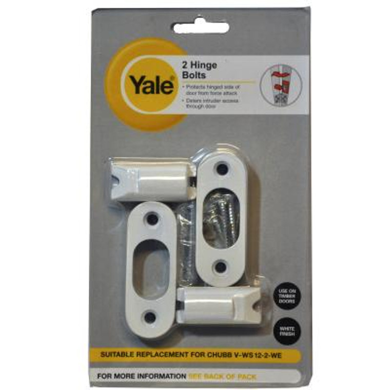 Yale Hinge Bolt H/D White X2 Pre Packed (Ws12)