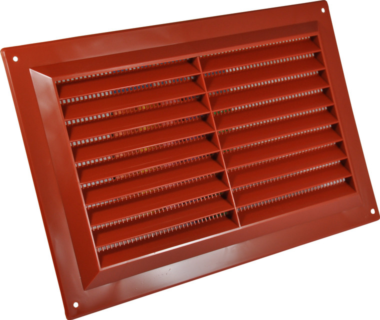 Red Pvc Fixed Louvre Vent 225 X 150Mm