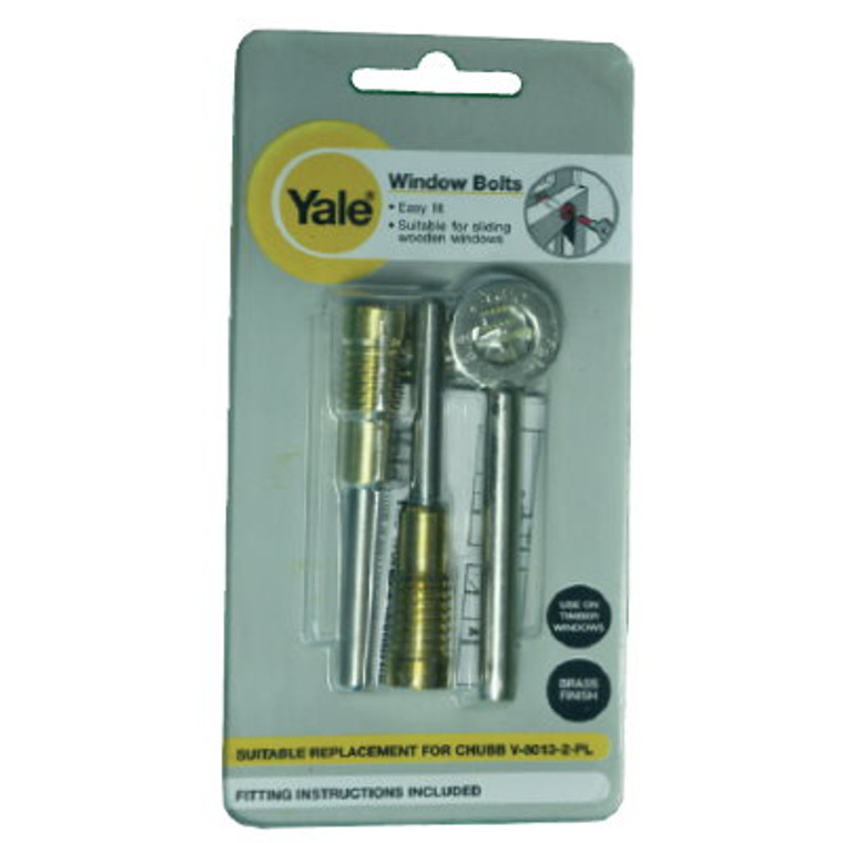 Yale 6P119 Window Bolt X6+ 2X Key Brass (C8K104)