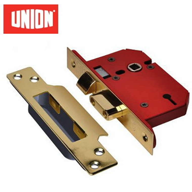 Union Strongbolt 3Lev Sashlock Brass 64mm